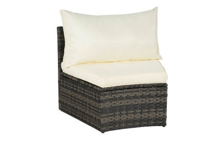 Outdoor Sectional Set PE Rattan Beige Half Moon 11pc