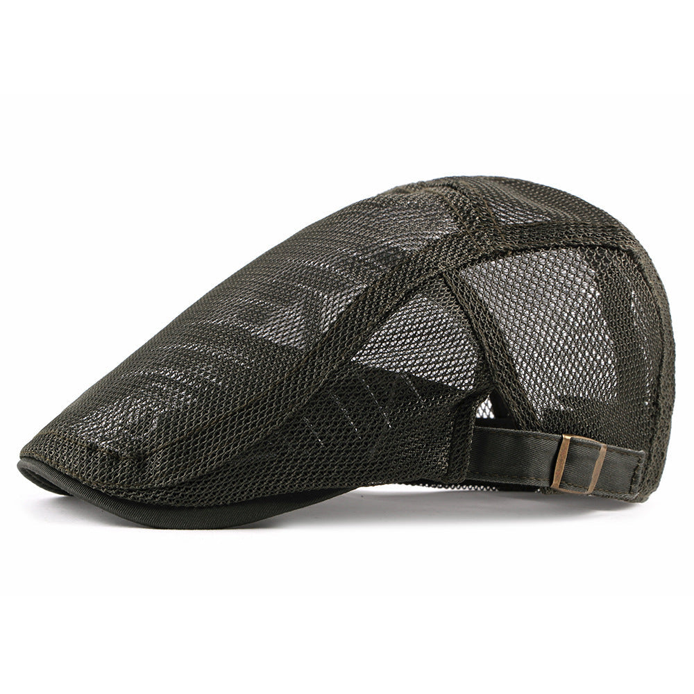 Men's And Women's Identical Single-color Mesh Lightweight And Breathable Adjustable Fashionable Retro Style Forward Hat, Suitable For Daily Commuting, Versatile And Versatile Beret.
