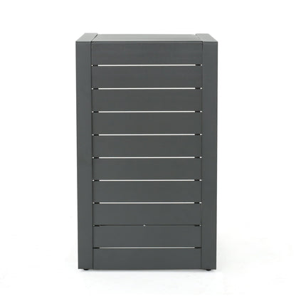 Outdoor C-Shape Side Table Aluminum Gray 14.5x15x24