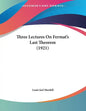 Three Lectures On Fermat's Last Theorem (1921) - Paperback