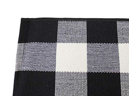Fennco Styles Rustic Collection Buffalo Check with Rolled Hem Edge Table Runner