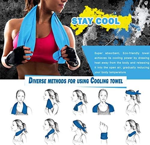 4 Pack Cooling Towels 40" x 12"-Cooling Scarf, Cold snap Cooling Towel for Instant Cooling Relief for All Physical Activities: Golf, Fitness, Camping, Hiking, Yoga, Pilates