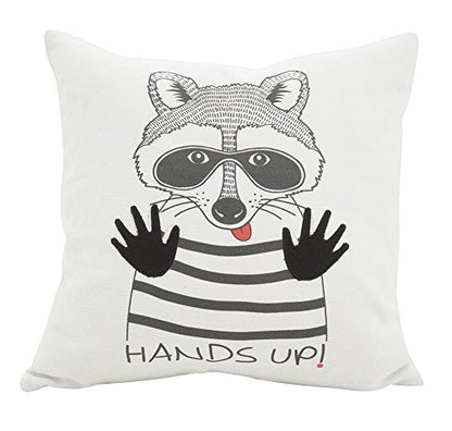 Fennco Styles Hello Bear Statement Poly Filled Decortative Cotton Throw Pillow 16" Square