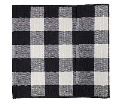 Fennco Styles Rustic Collection Buffalo Check with Rolled Hem Edge Table Runner
