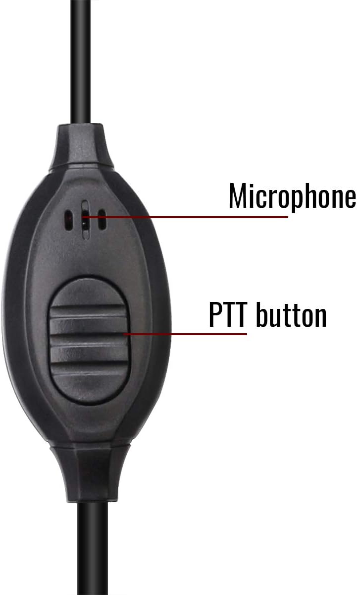 Retevis RT22 Walkie Talkie Earpiece with Mic, Earhook, 2 Pin, for RT22 RT68 RT21 H-777 RT86, Compatible with Pxton Baofeng BF-888S BF-T26 Kenwood Two Way Radio, Two Way Radio Earpiece(1 Pack)