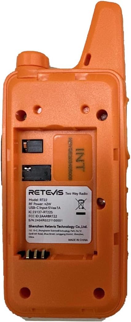 Retevis RT22 Two Way Radio Long Range Rechargeable,Portable 2 Way Radio, USB-C Charging, Handsfree Walkie Talkies for Adults Cruise Hiking Camping(4 Pack)