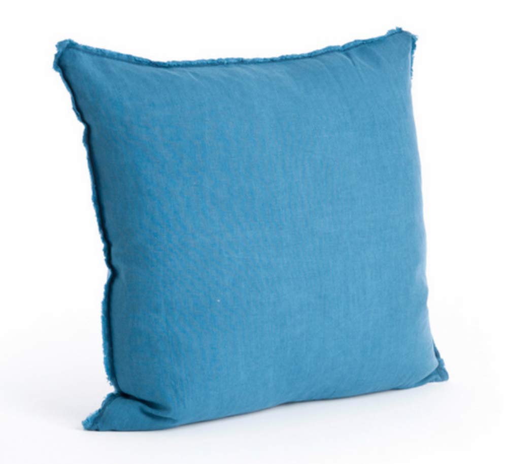 Fennco Styles Fringed Design Down Filled Linen 20-Inch Throw Pillow