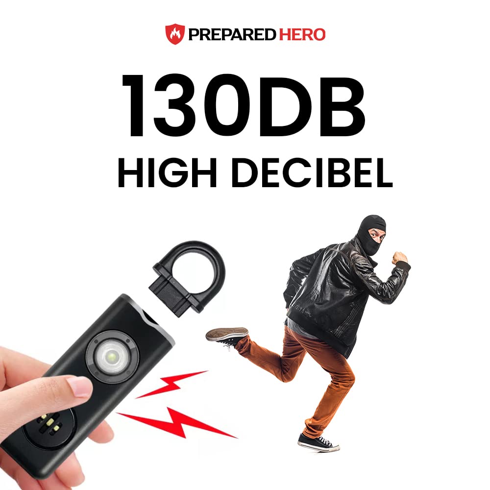 Hero Defense Alarm by Prepared Hero - 1 Pack - Personal Security Alarm That Fits in Your Pocket