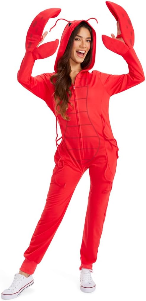 Lobster Costume - Women's Red Sea Crustacean Halloween Jumpsuit