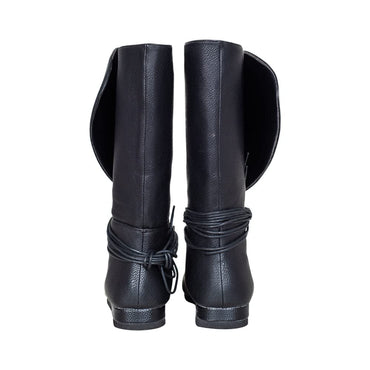 Renaissance Knight DND LARPer Halloween Cosplay Costume Black Boots