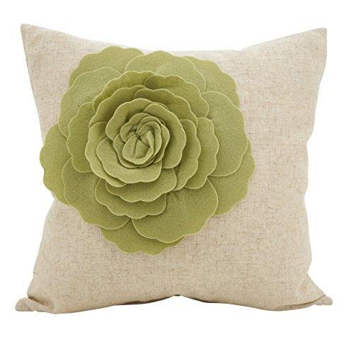 Fennco Styles Decorative Rose Flower Statement Throw Pillow 18"x18"