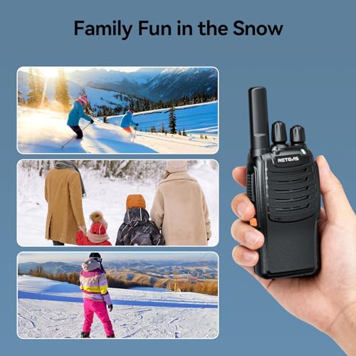 Retevis H-777 Rechargeable Walkie Talkies, Mini 2 Way Radios Long Range, Small Walky Talky, Portable FRS Two Way Radios with LED Flashlight(Black, 2 Pack)