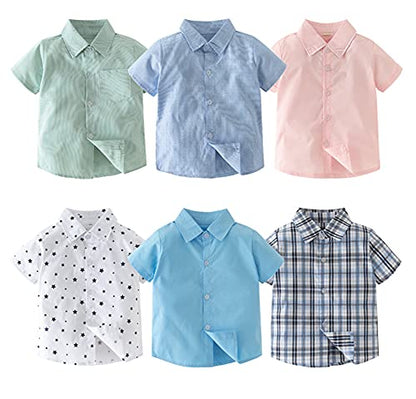 stylesilove Toddler Short-Sleeve Button-Down Shirt