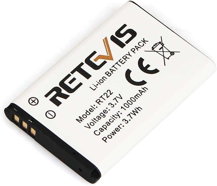 Retevis RT22 RT22S RT15 RT19 walkie talkies Battery Original 3.7V Li-ion Battery 1000mAh Compatible RT22 RT22S RT15 RT19 WLN KD-C1 Walkie Talkies (5 Pack)