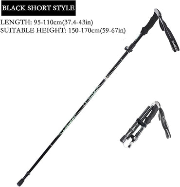 Trekking Poles - 1pc Sports Aluminium 7075 Anti Shock Walking Trekking Hiking Stick Pole,Ultralight Alpenstock,Adjustable Quick,Single Collapsible Pole