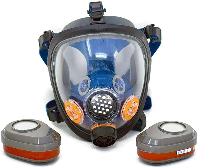 Parcil Distribution Wildfire Safety Kit - PD-101 Full Face Smoke Respirator & Fire Extinguisher Blanket Set - Home & Emergency Use - 2 P-A-3 Activated Carbon Filters