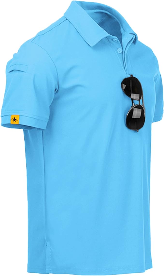 V VALANCH Mens Polo Shirts Short Sleeve Moisture Wicking Golf Polo Athletic Collared Shirt Tennis T-Shirt Tops