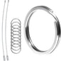 Biyrly Stainless Steel Round Keyrings 12 Pack Silver 28mm Flat Split Rings