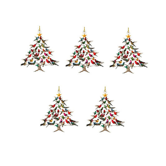 Generic 5Pcs Hummingbird Christmas Ornaments Colorful Outdoor Decor White