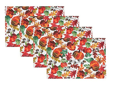 Fennco Styles Pumpkin Foliage Harvest Table Runner - Multicolor Fall Leaves Table Cover for Thanksgiving, Seasonal Décor, Banquet, Family Gathering and Special Events