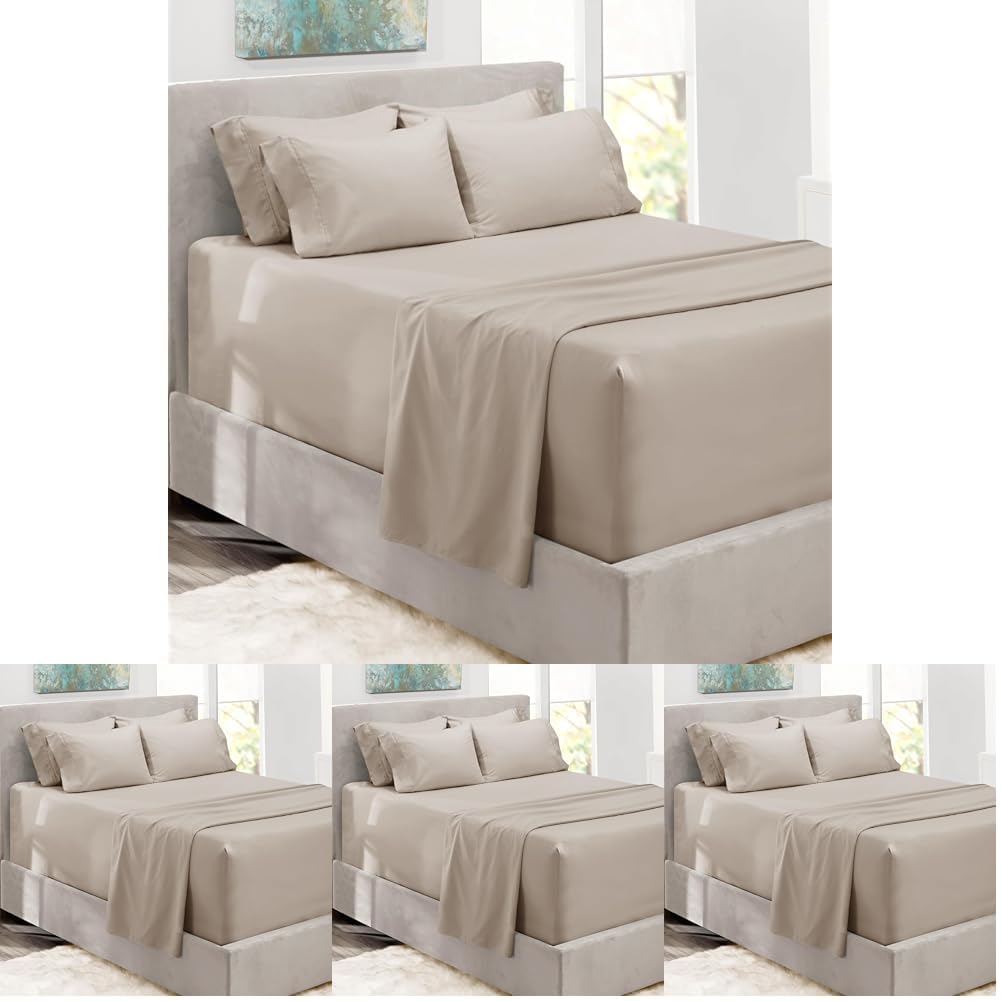 King Size Deep Pocket Sheet Set 6 Piece - Extra Deep Fitted Sheets 18-24 Inch Microfiber Linen