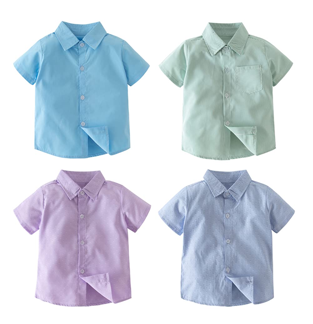 stylesilove Toddler Short-Sleeve Button-Down Shirt