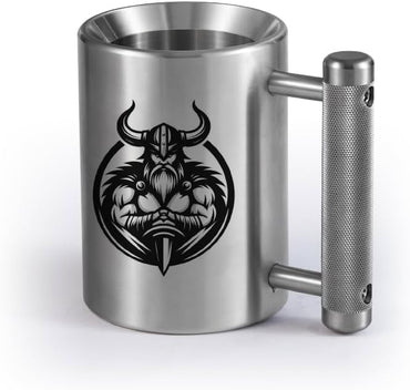 Dumbbell Cup Training Mug (8KG/18lbs) Stainless Steel Weightlifting Mug for water, tea, coffee drinks, Durable workout dumbbell cup for Gym fitness training, Funny Game Gift Sports equipment