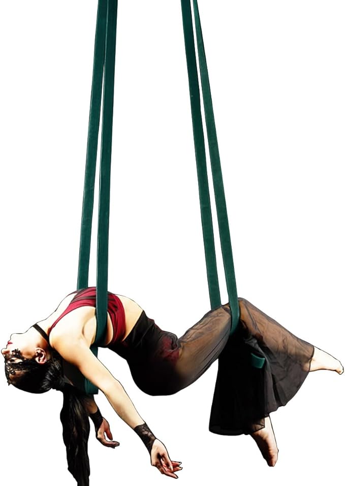 4.9ft (1.5m) Aerial Loops Straps – Professional Aerial Yoga Ropes for Acrobatics, Circus Training & Fitness – Strong Nylon Trapeze Straps for Aerial Silks, Hammock, Dance & Performance Arts