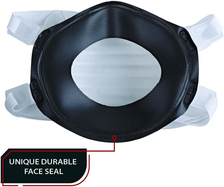 Parcil Safety NIOSH-Approved N100 ProSeal Disposable Respirator Mask - Advanced Filtration, Comfort Fit - Protects Against Particulates, Dust, and Contaminants - Industrial Grade