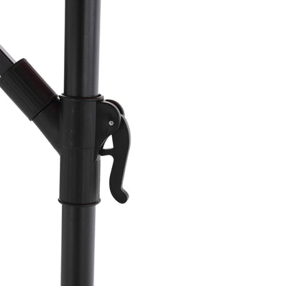10ft Solar LED Offset Hanging Market Patio Umbrella  ( Dark blue)(No Base)