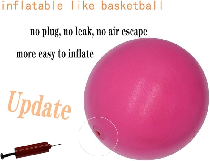 Pilates Ball 8 inch, Small Exercise Ball for Between Knees with Needle Pump for Core Workout & Physical Therapy Yoga PT
