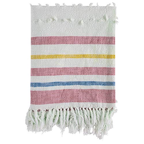 Fennco Styles Multicolor Striped Tassel Throw Blanket