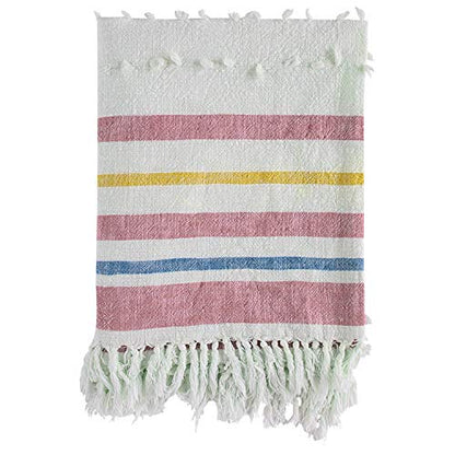 Fennco Styles Multicolor Striped Tassel Throw Blanket