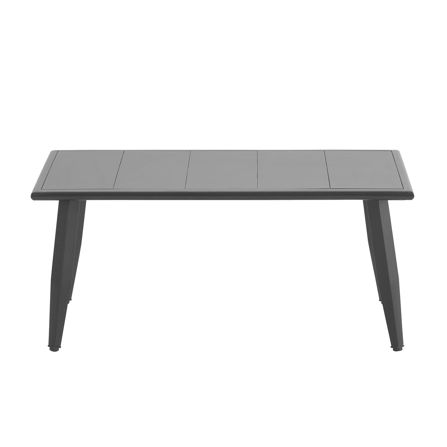 Outdoor Seating Set 4 Piece Bench Chairs Table Iron Gray