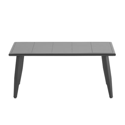Outdoor Seating Set 4 Piece Bench Chairs Table Iron Gray
