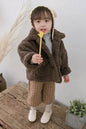 Baby Foreign Style Korean Version Plus Fleece Thickened Solid Color Top