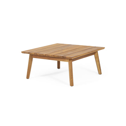 Outdoor Conversation Set Acacia Wood PE Wicker 4 Piece