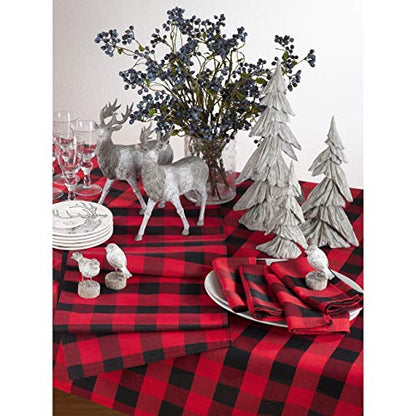 Fennco Styles Buffalo Plaid Collection Classic Checked Cotton Blend Table Linens