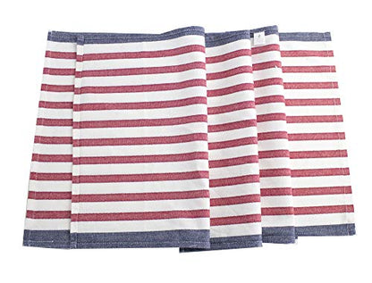 Fennco Styles American Flag Striped Cotton Table Linens