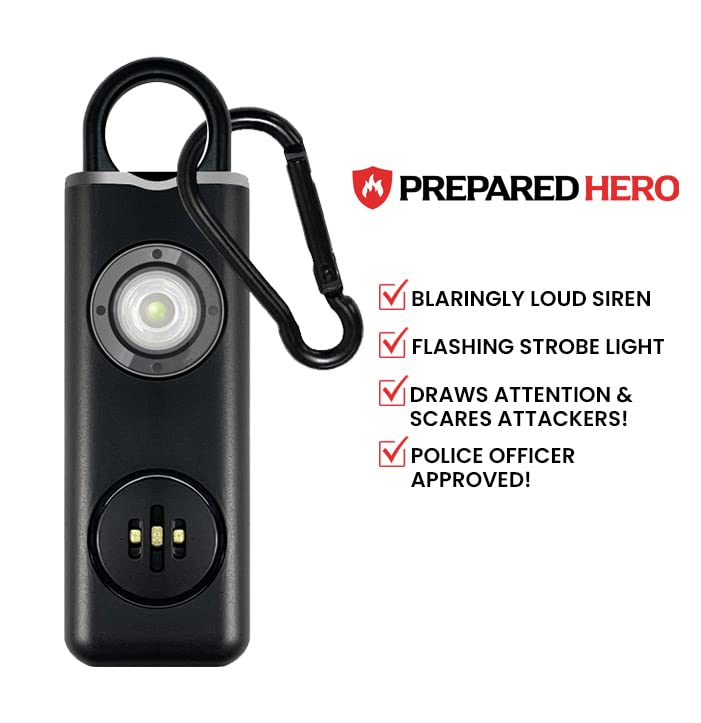 Hero Defense Alarm by Prepared Hero - 1 Pack - Personal Security Alarm That Fits in Your Pocket