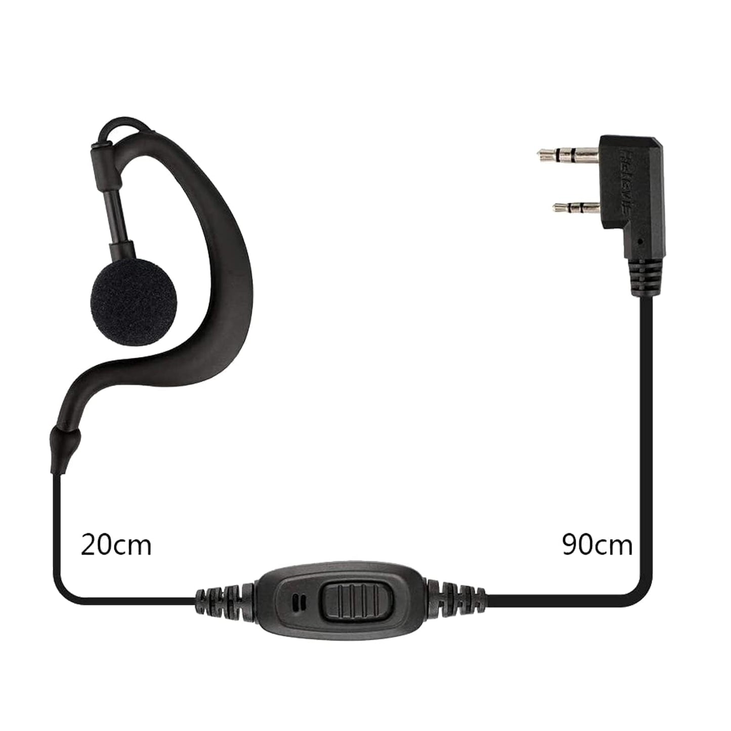 Retevis Case of 10, Two Way Radio Earpiece with Mic Single Wire Earhook Headset for RT22 RT21 RT68 RT68H H777 H777H RT86A RT86S, Compatible with Pxton Baofeng BF-888S BF-T26 Kenwood Walkie Talkies