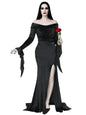 ROC PARTY Womens Gothic Floor Length Off Shoulder Dress Black Size S