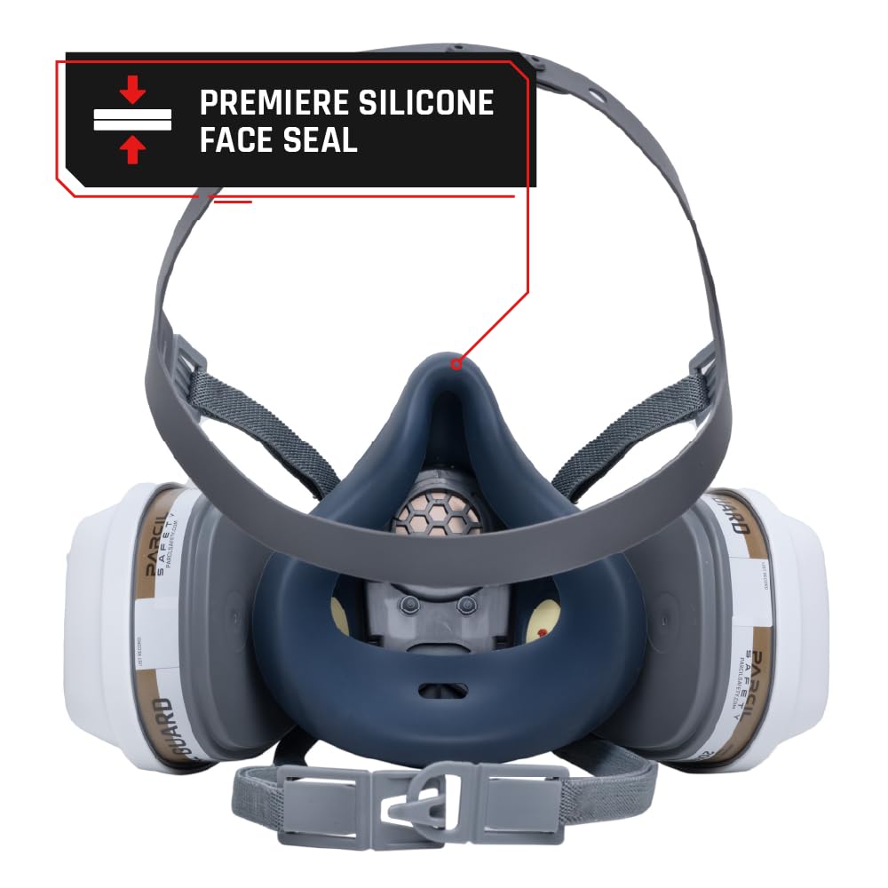 Parcil Distribution Full Face Respirator Mask with Filters – Durable Full Face Respirator Gas Mask, Bayonet Filter Compatible
