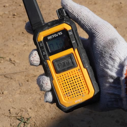 Retevis RB48 Heavy Duty Waterproof Walkie Talkies, Long Range Rechargeable Two Way Radios, Advanced Triple Proof, Vibration Reminder, for Warehousing Construction Contractor(10 Pack)