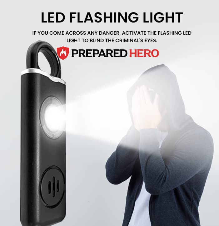 Hero Defense Alarm by Prepared Hero - 1 Pack - Personal Security Alarm That Fits in Your Pocket
