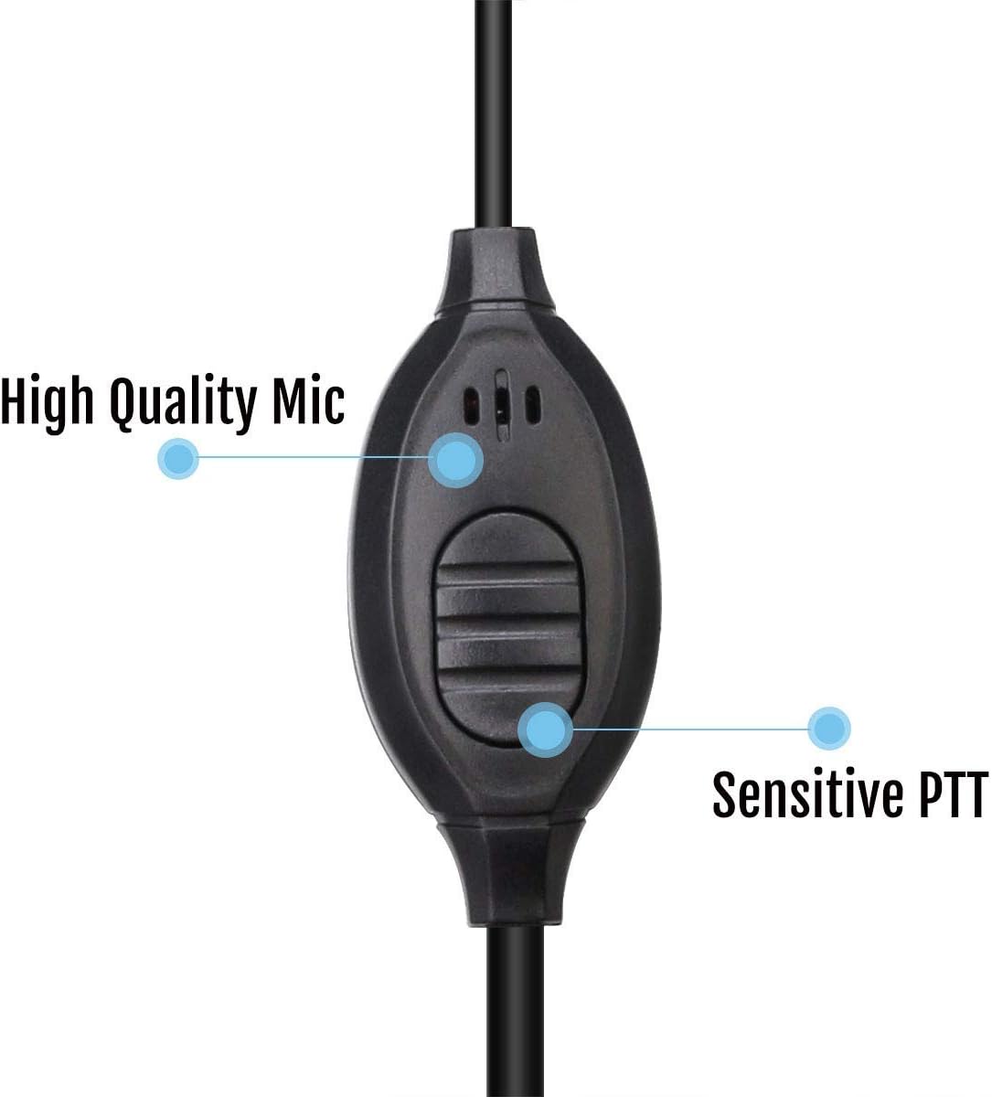 Retevis RT22 Walkie Talkie Earpiece with Mic, 2 Pin, for RT22 RT68 RT21 H-777 RT27 RT86A RT86S, Compatible with Pxton Baofeng BF-888S BF-T26 Kenwood Two Way Radio, Two Way Radio Earpiece(6 Pack)