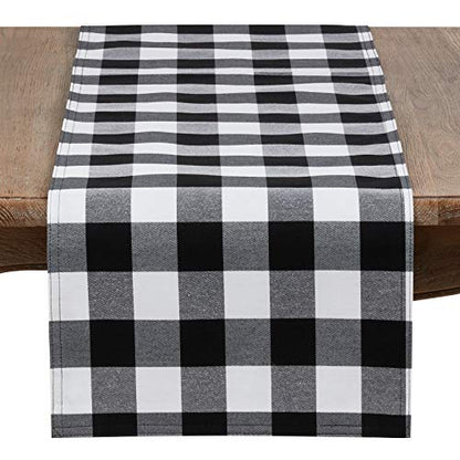 Fennco Styles Buffalo Plaid Collection Classic Checked Cotton Blend Table Linens