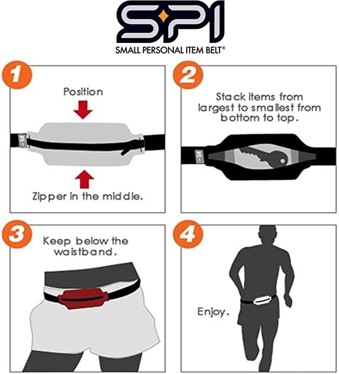 SPIbelt Running Belt for Women Men, Phone Holder for Running, Running Fanny Pack, Holder for Phone, Running Waist Pack, Adjustable Waist, [Fits All Phones]. Cloudy Grey with Black Zipper