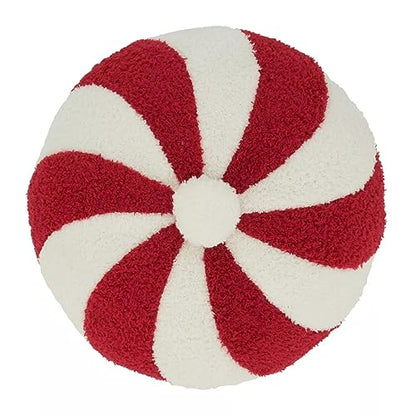 Fennco Styles Festive Candy Cane Design Decorative Filled Throw Pillow