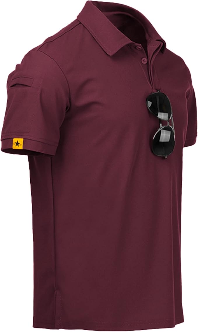 SCODI Mens Polo Shirts Performance Short Sleeve Tactical Shirts Athletic Golf Shirt for Men Daily Casual Collared T-Shirt